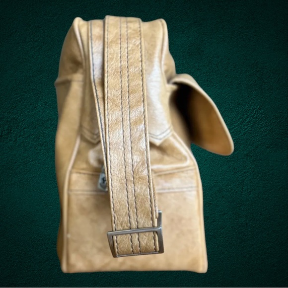 Vintage Sears Carry On Travel Tote‎ Weekender Bag - Camel Tan- Mid Size- Unisex - Picture 4 of 8